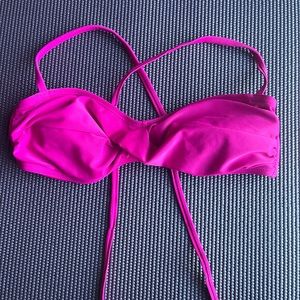 Old Navy pink cross-back bikini top size Small